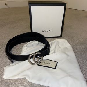 Men’s Gucci Leather Belt Double G Buckle